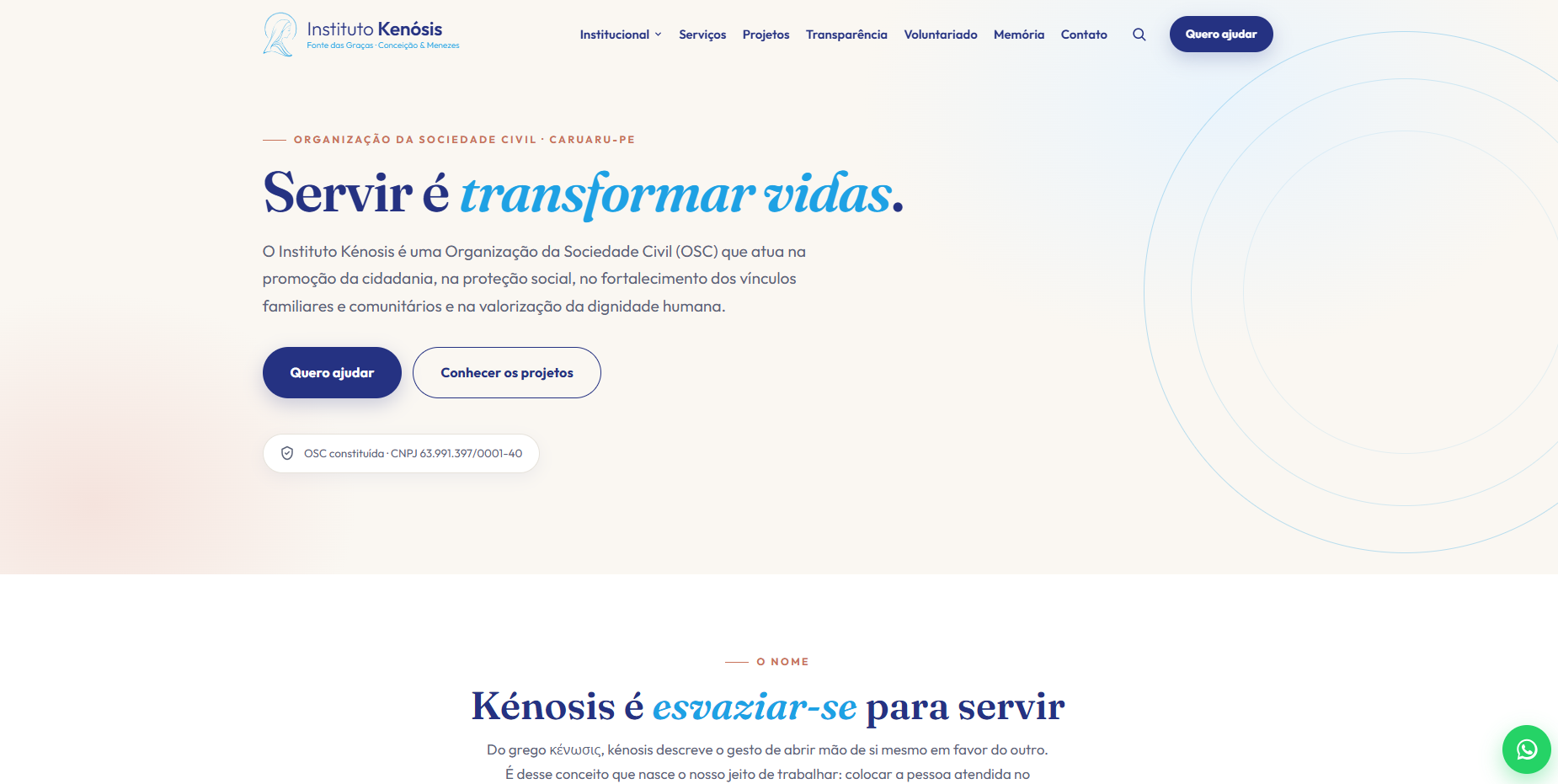 Instituto Kénosis — Portal Institucional de Proteção Social & Terapias Integrativas
